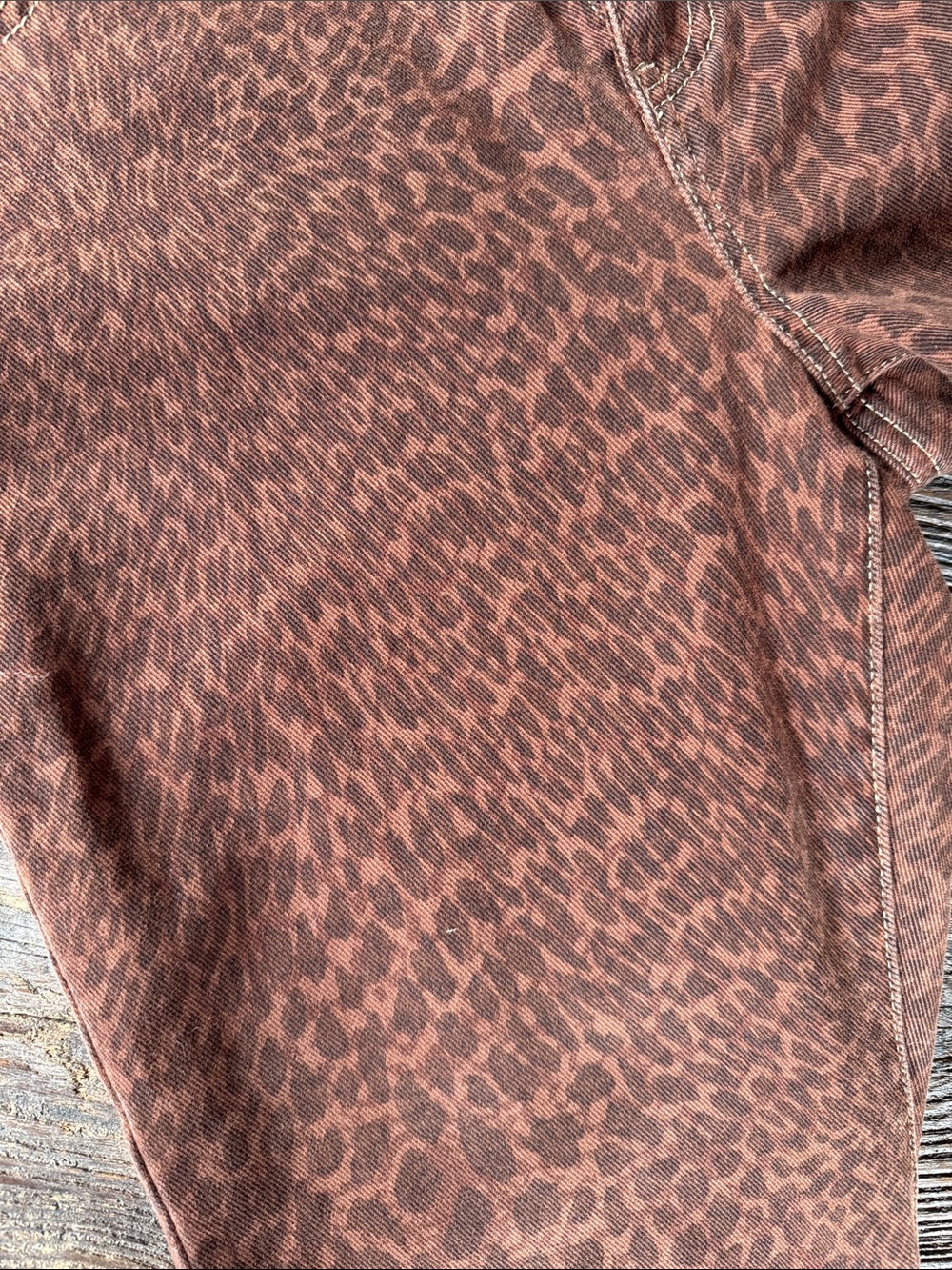 Liverpool Hanna cropped flare raw hem leopard animal print brown jeans 28 - Picture 9 of 10